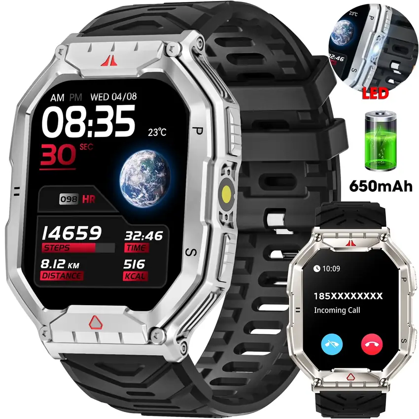 Mingdaln 2.1-inch AMOLED Military Smart Watch