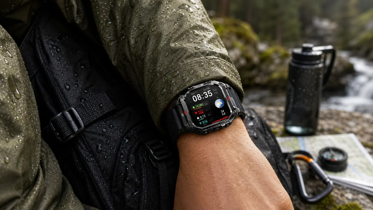MingDaln military outdoor smart watch used for sport tracking and water resistance