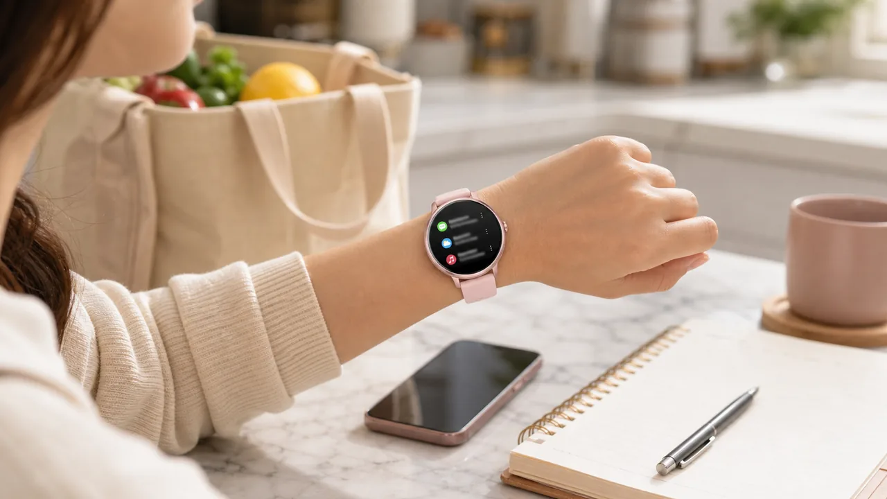 MingDaln Women Smart Watch 45mm used for message alerts and daily convenience
